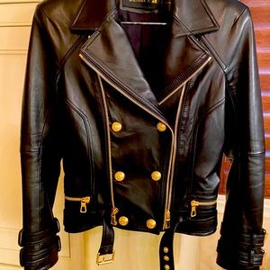 Balmain x H&M runway leather jacket.